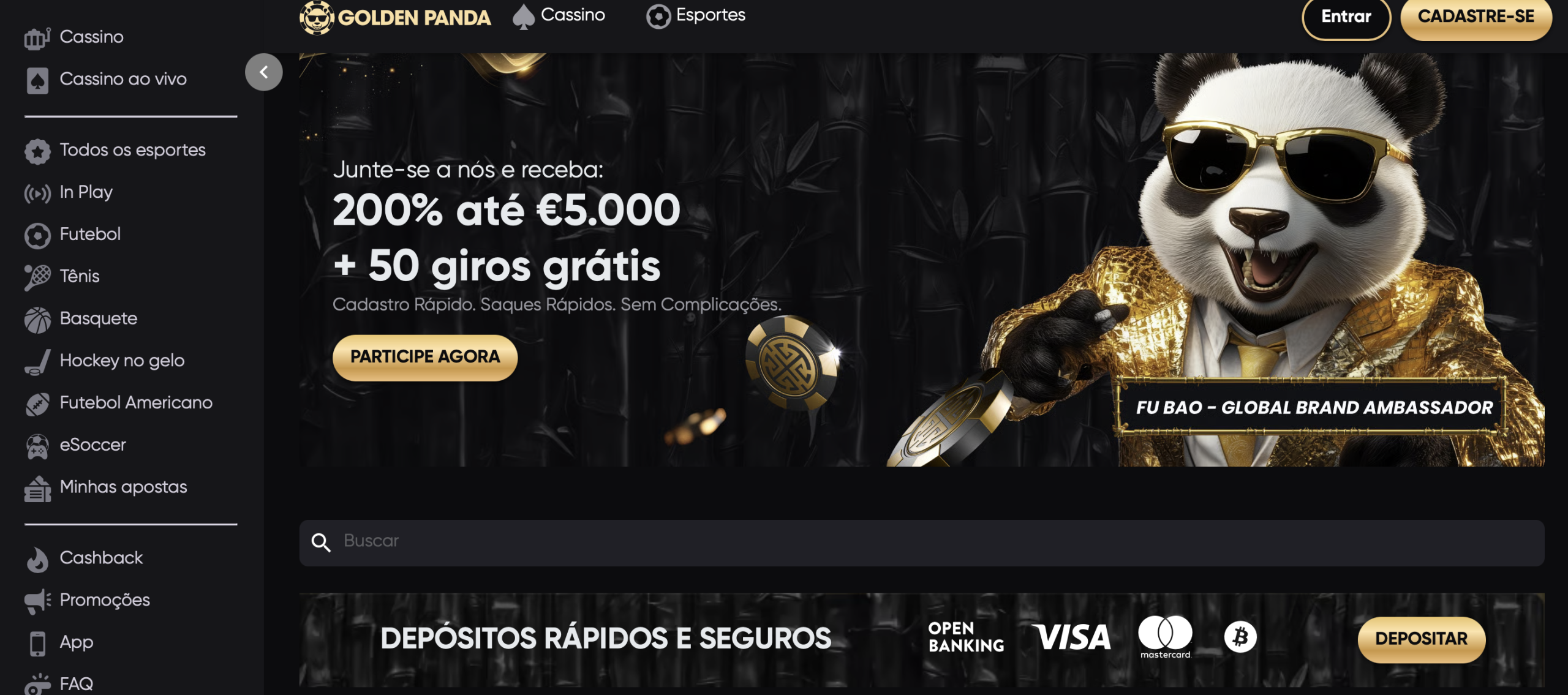 Golden Panda - Cashback Semanal Sin Apuesta y 4.000+ Juegos